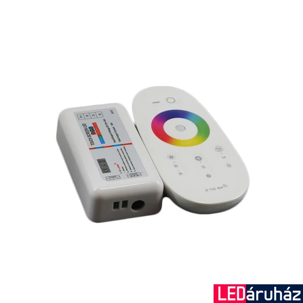 Mi-Light FUT025 RGB LED vezérlő + távirányító, érintőgombos, 10A, 12-24V DC