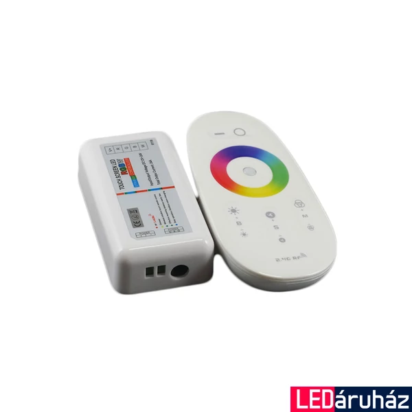 Mi-Light FUT027 RGBW LED vezérlő + távirányító, érintőgombos, 10A, 12-24V DC