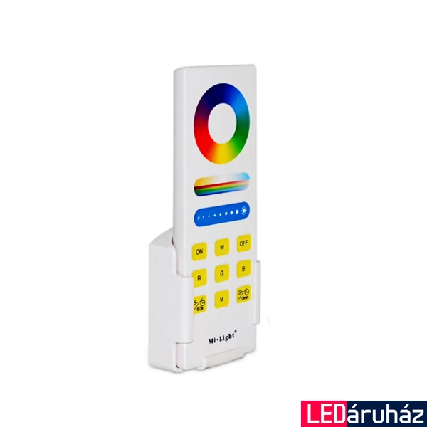 Mi-Light FUT088 RGB+CCT RF távirányító, érintőgombos, elemes, fali tartóval