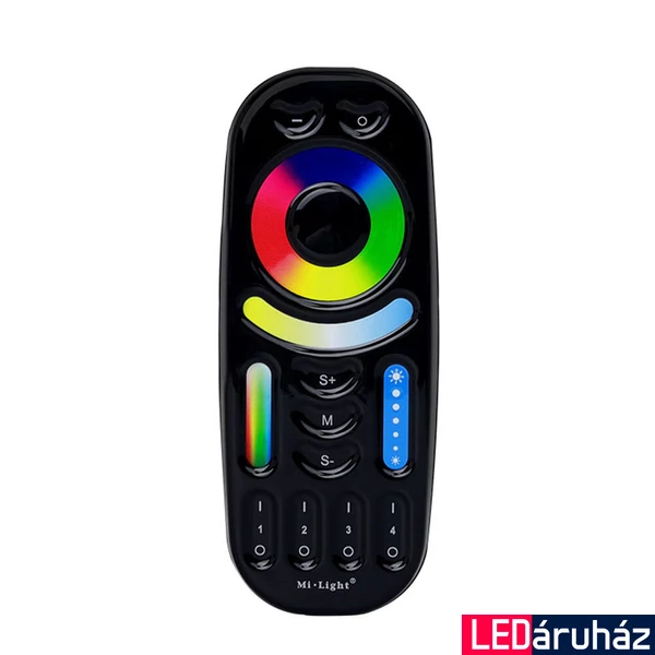 Mi-Light FUT092B RGB+CCT távirányító, 4 zónás, fekete, 2,4GHz, elemes