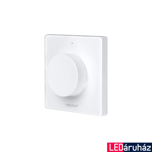 Mi-Light K1 dimmer+CCT fali távirányító, fehér, tekerőgombos, elemes, 86x86 mm