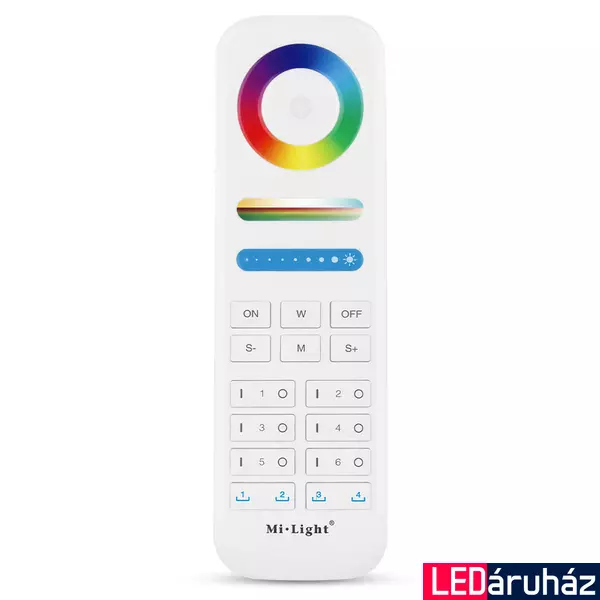 Mi-Light MIBOXER FUT089S RGB+CCT távirányító, 6 zónás, fehér, 2,4GHz, elemes