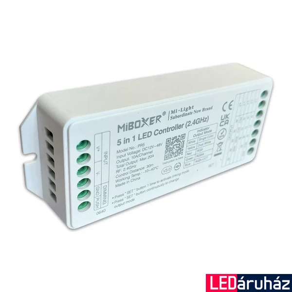 Mi-Light FUTPR5 5 Az 1-Ben Dimmer/CCT/RGB/RGBW/RGB+CCT Led Zóna Vezérlő DC12-48V 20A
