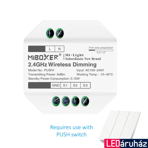 Mi-Light MiBoxer RGB+CCT vezérlő nyomókapcsolóhoz