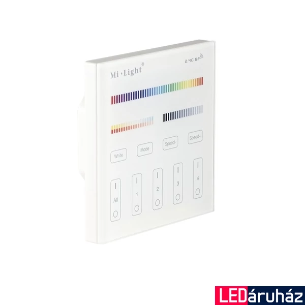 Mi-Light T4 RGB+CCT fali távvezérlő panel, 4 zónás
