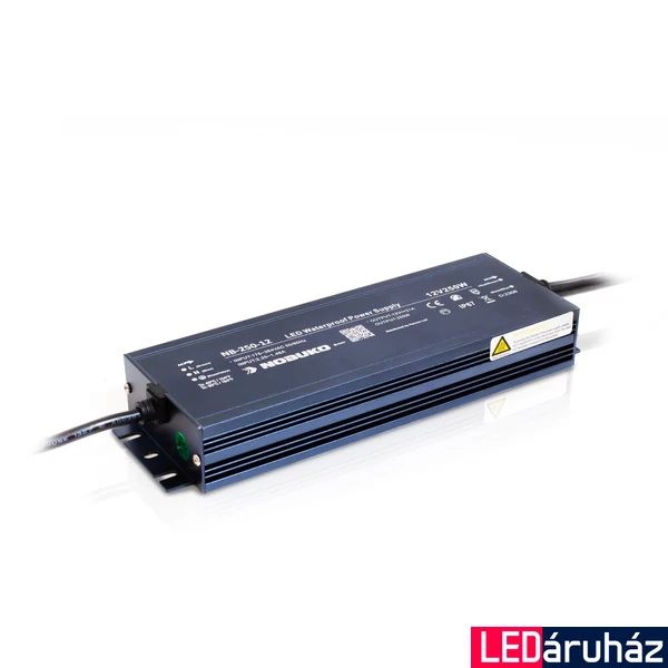 Kültéri LED Tápegység, 250W, 230V, 12V, IP67, Nobuko NB-250-12