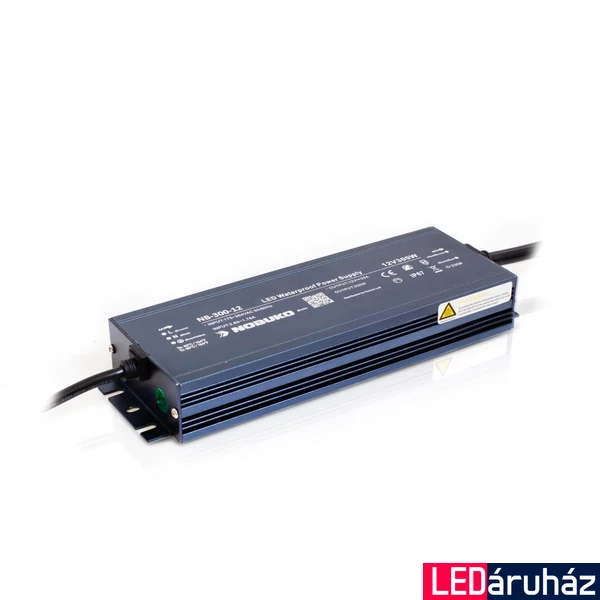 Kültéri LED Tápegység, 300W, 230V, 12V, IP67, Nobuko NB-300-12