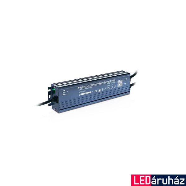 Kültéri LED Tápegység, 400W, 230V, 12V, IP67, Nobuko NB-400-12