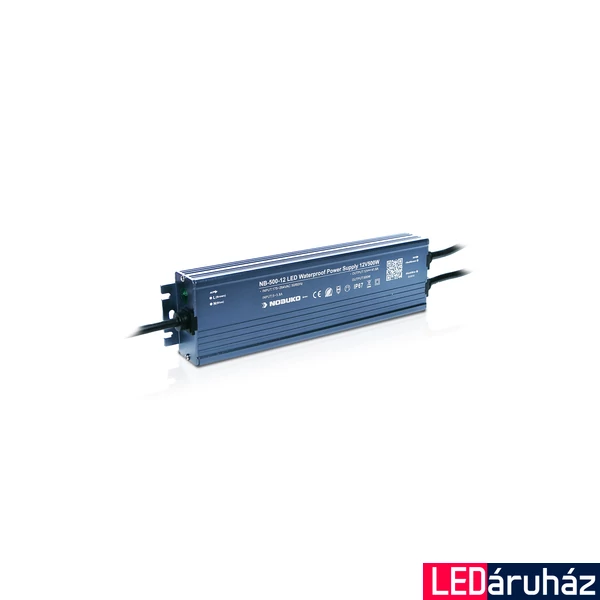 Kültéri LED Tápegység, 500W, 230V, 12V, IP67, Nobuko NB-500-12