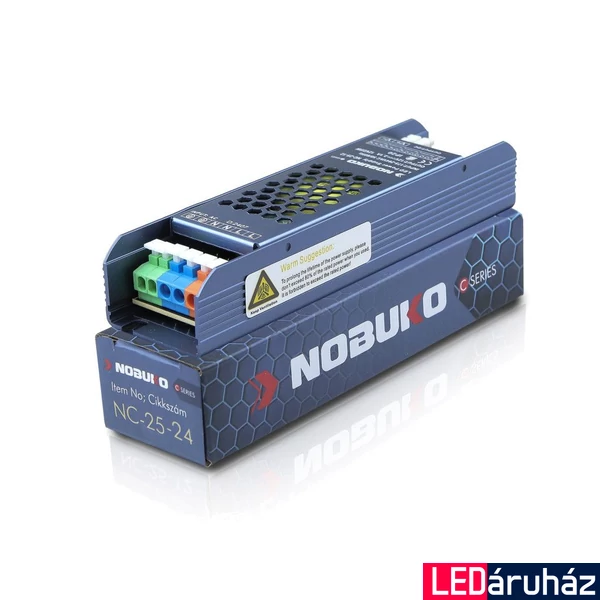 LED Tápegység, 25W, 230V, 24V, IP20, Nobuko NC-25-24