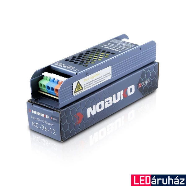 LED Tápegység, 36W, 230V, 12V, IP20, Nobuko NC-36-12