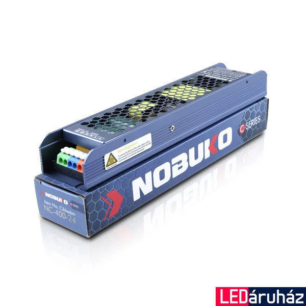 LED Tápegység, 400W, 230V, 24V, IP20, Nobuko NC-400-24