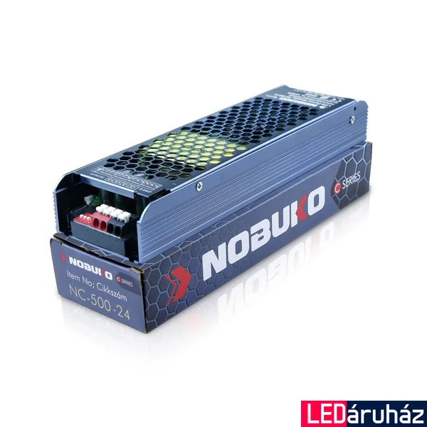 LED Tápegység, 500W, 230V, 24V, IP20, Nobuko NC-500-24