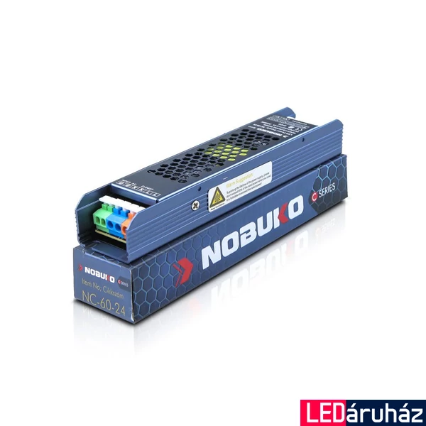 LED Tápegység, 60W, 230V, 24V, IP20, Nobuko NC-60-24