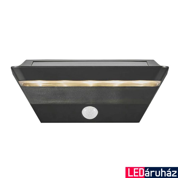 NORDLUX Agena kültéri fali lámpa, fekete, 3000K melegfehér, SOLAR LED, max. 5W, fényforrással, 400 lm, 2118221003