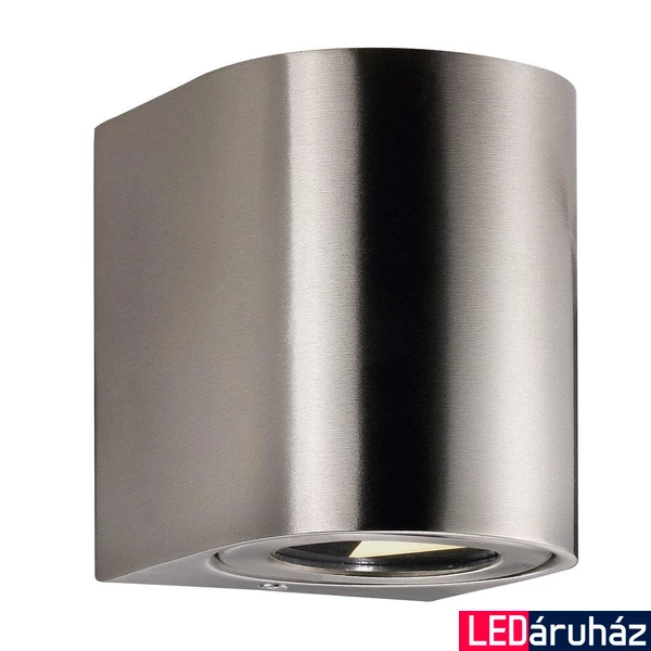 NORDLUX Canto 2 kültéri fali lámpa, szálcsiszolt, 2700K melegfehér, beépített LED, 2X6W , 500 lm, 49701034
