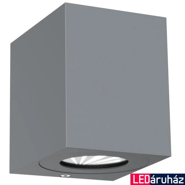 NORDLUX Canto Kubi 2 kültéri fali lámpa, szürke, 2700K melegfehér, beépített LED, 2X6W , 500 lm, 49711010
