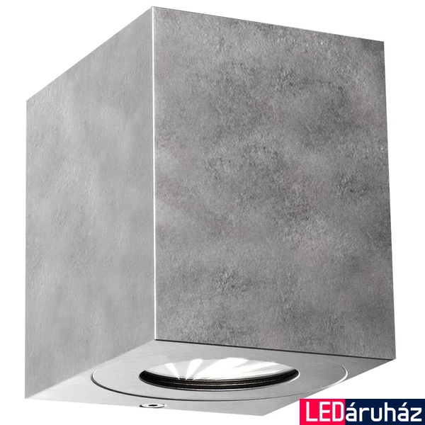 NORDLUX Canto Kubi 2 kültéri fali lámpa, galvanizált, 2700K melegfehér, beépített LED, 2X5W , 500 lm, 49711031