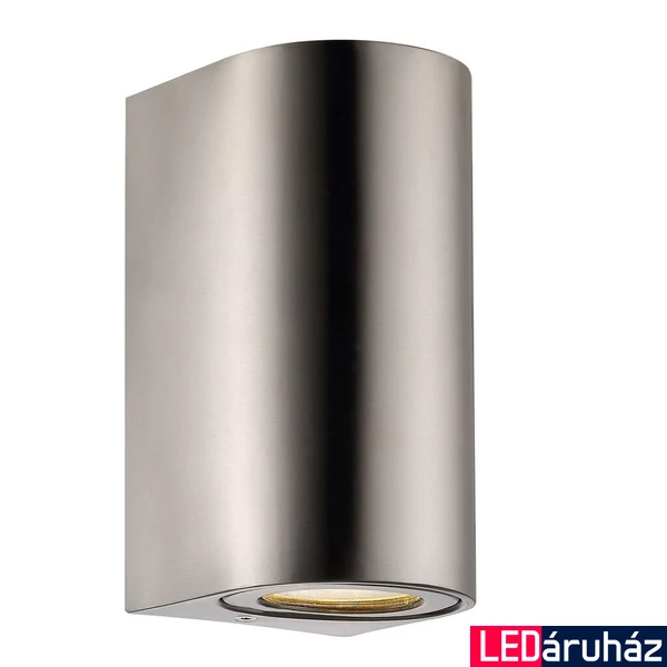 NORDLUX Canto Maxi 2 kültéri fali lámpa, szálcsiszolt, GU10, max. 2X28W, 49721034