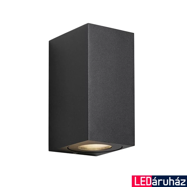 NORDLUX Canto Maxi Kubi 2 kültéri fali lámpa, fekete, GU10, max. 2X28W, 49731003