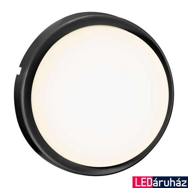NORDLUX Cuba Energy Round fali lámpa, fekete, 3000K melegfehér, beépített LED, 6,5, 700 lm, 16.3cm átmérő, 2019161003