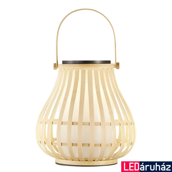 NORDLUX LEO To-Go kültéri asztali lámpa, fa, 2700K melegfehér, SOLAR LED, max. 4W, fényforrással, 300 lm, 2118095062