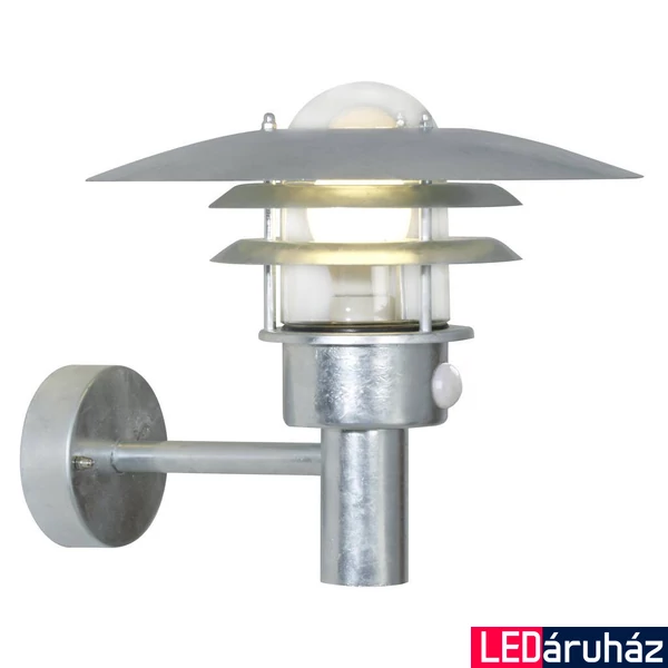 NORDLUX Lønstrup 32 Sensor kültéri fali lámpa, galvanizált, E27, max. 60W, 32cm átmérő, 71412031