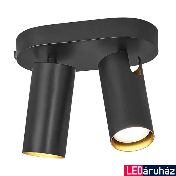 NORDLUX Mimi mennyezeti lámpa, 2 billenthető lámpafejjel, fekete, GU10, max. 25W, 6cm átmérő, 2120456003