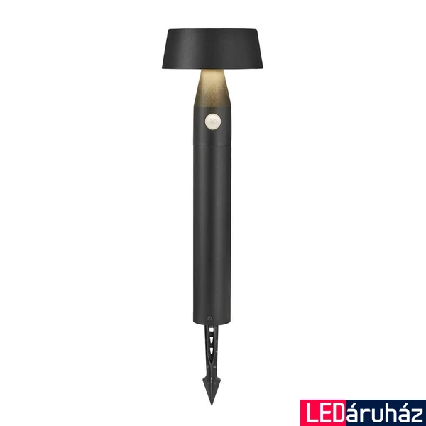 NORDLUX Nama 50 kültéri leszúrható lámpa, fekete, 3000K melegfehér, SOLAR LED, max. 1W, fényforrással, 65 lm, 17cm átmérő, 2118268003