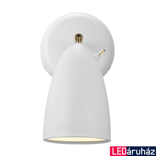 NORDLUX Nexus fali lámpa, kapcsolóval, billenthető lámpafejjel, fehér, GU10, max. 6W, 10cm átmérő, 2020601001