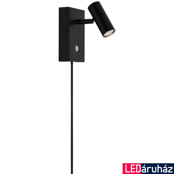 NORDLUX Omari fali lámpa, érintőkapcsolóval, állítható lámpafejjel, fekete, beépített LED, 3cm átmérő, 2112231003