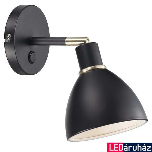 NORDLUX Ray fali lámpa, fekete, E14, max. 40W, 12cm átmérő, 63191003