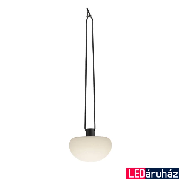 NORDLUX Sponge kültéri függeszték, elemes, USB töltés, fekete, 2700K melegfehér, beépített LED, 4,8, 300 lm, 20cm átmérő, 2018103003