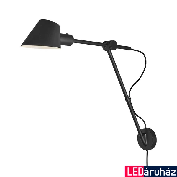 NORDLUX Stay Long Wall fali lámpa, billenthető, fekete, E27, max. 60W, 15cm átmérő, 2020455003