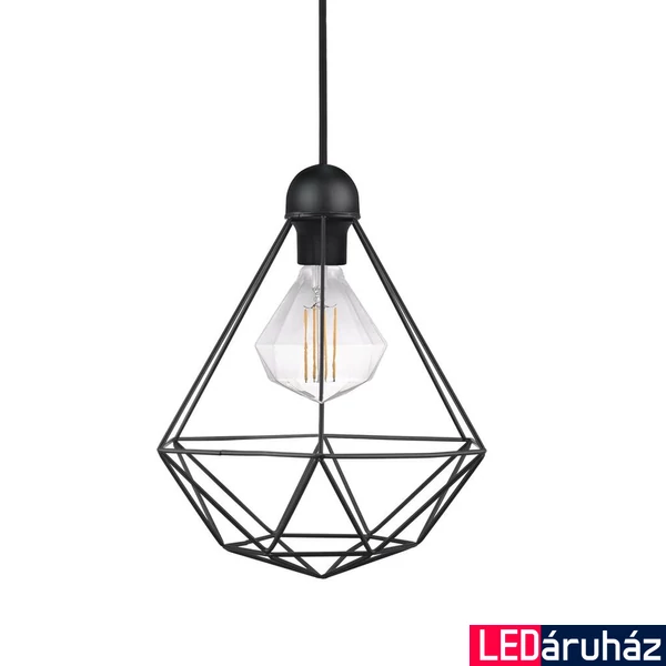 NORDLUX Tees 1 ágú függeszték, fekete, E27, max. 60W, 29cm átmérő, 84863003