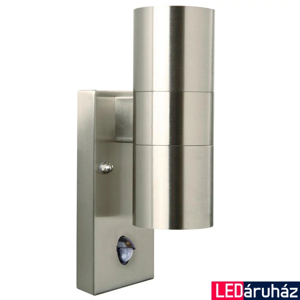 NORDLUX Tin Sensor kültéri fali lámpa, szálcsiszolt, GU10, max. 2X35W, 21279934