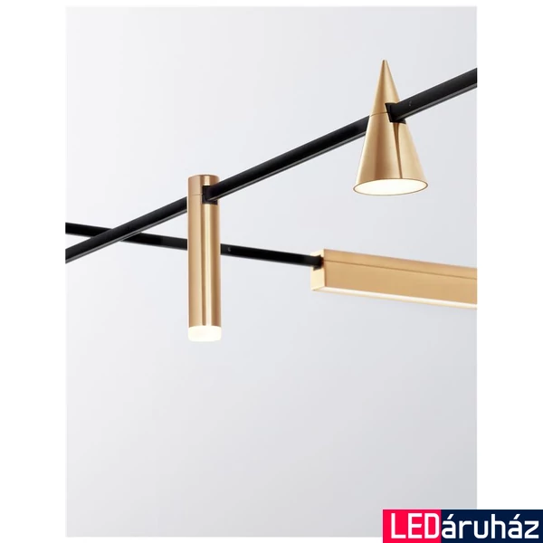 Nova Luce BAR sínre szerelhető lámpa, decorative mágneses sínrendszerhez, arany, 3000K melegfehér, beépített LED, 1x5W, 300 lm, 9090281