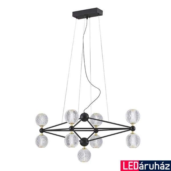 Nova Luce BELINDA függeszték, fekete, 3200K melegfehér, beépített LED, 1x38W, 2238 lm, 9695300