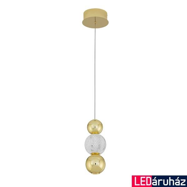 Nova Luce BRILLE függeszték, arany, 3200K melegfehér, beépített LED, 1x6W, 322 lm, 9511030