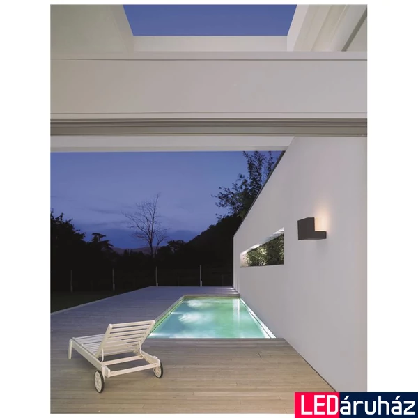 Nova Luce BRIN kültéri fali lámpa, sötétszürke, 3000K melegfehér, max. 10W, 298 lm, 9160101