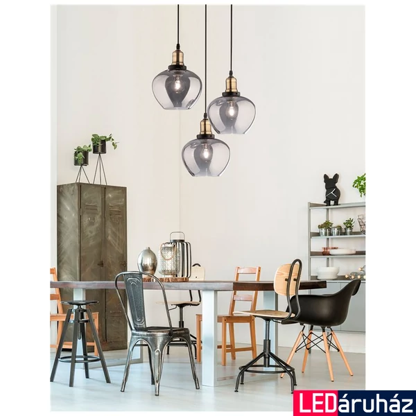 Nova Luce CEDRO több ágú függeszték, szürke, E27 foglalattal, max. 3x28W, 8436404