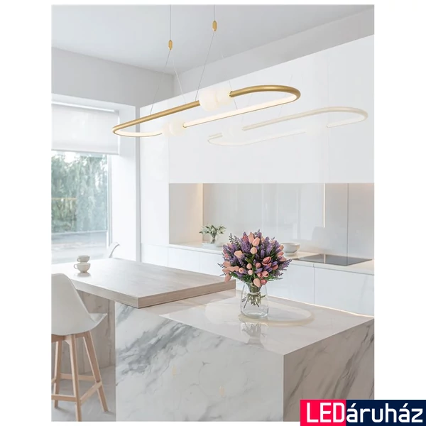 Nova Luce CELIA több ágú függeszték, matt arany, 3000K melegfehér, beépített LED, 1x4W, 2660 lm, 9820602