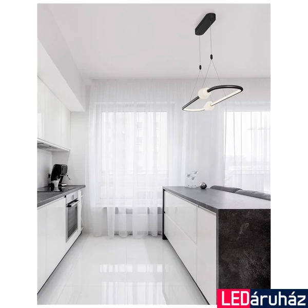 Nova Luce CELIA több ágú függeszték, fekete, 3000K melegfehér, beépített LED, 1x4W, 2660 lm, 9820603