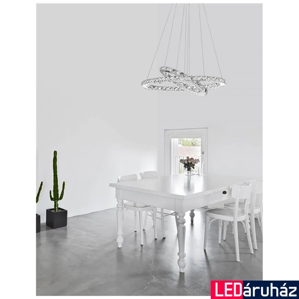 Nova Luce CELINE több ágú függeszték, króm, 3000K melegfehér, beépített LED, 1x40W, 2400 lm, 7403001