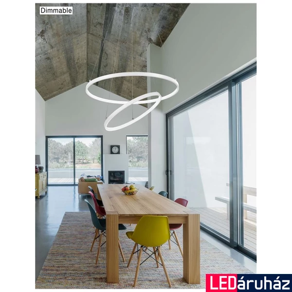 Nova Luce DEA több ágú függeszték, fehér, 3000K melegfehér, beépített LED, 1x85W, 4500 lm, 17222002D