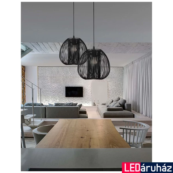 Nova Luce DESIRE 1 ágú függeszték, fekete, E27 foglalattal, max. 1x28W, 9586151