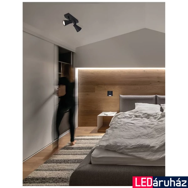Nova Luce DUBLIN mennyezeti lámpa, fekete, GU10 foglalattal, max. 2x10W, 9155812