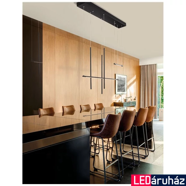 Nova Luce ELETTRA több ágú függeszték, fekete, 3000K melegfehér, beépített LED, 1x35W, 2450 lm, 9088105