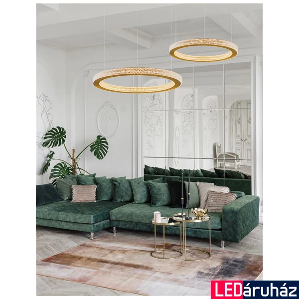 Nova Luce FIORE 1 ágú függeszték, arany, 3000K melegfehér, beépített LED, 1x60W, 3530 lm, 9285610