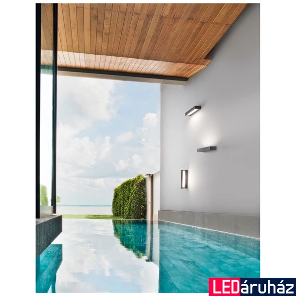 Nova Luce FUNGO kültéri fali lámpa, szürke, 3000K melegfehér, beépített LED, 1x12W, 720 lm, 9027201